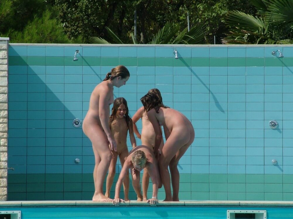 FKK Outdoor Children Pool pics - Overcoming shame and awkwardness when taking off clothes