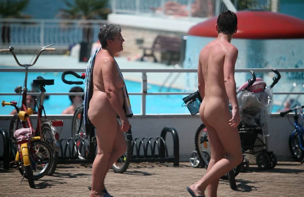 Sun-Soaked Sidewalk pics - Naturists are open to the world and the environment