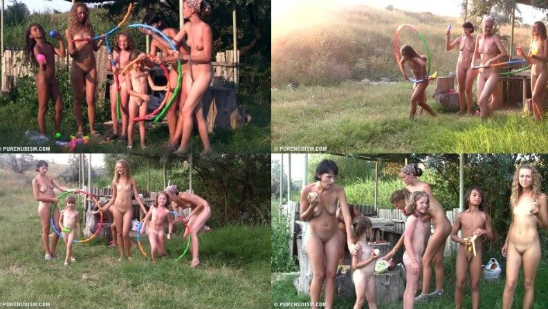 Countryside lounging 2 Full HD video - Family nudism in its cultural context
