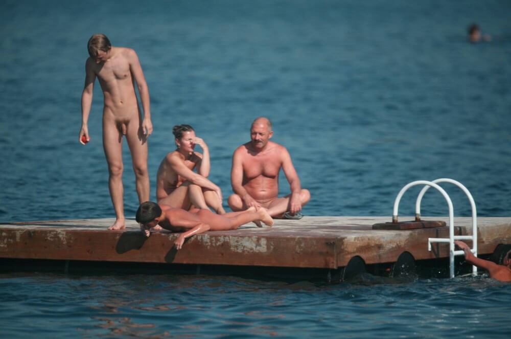 Naturist Family Water Slab pics - Nudism promotes happiness and well-being