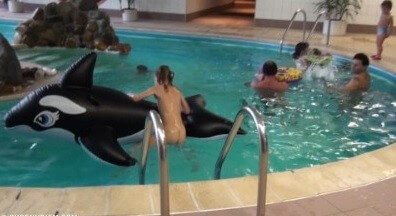 Indoor dolphin ride Full HD - Naturism teaches us to accept and respect ourselves and others without inhibition